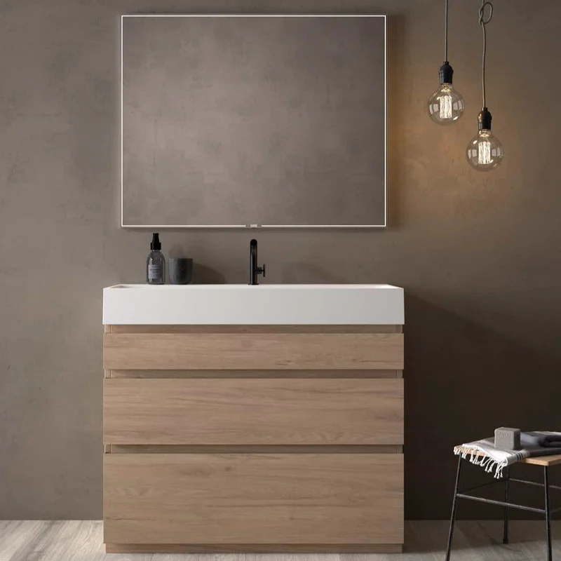 Mueble Portalavabo a Suelo 3 Cajones Desiguales Leo - Maderó Atelier Estilo Moderno