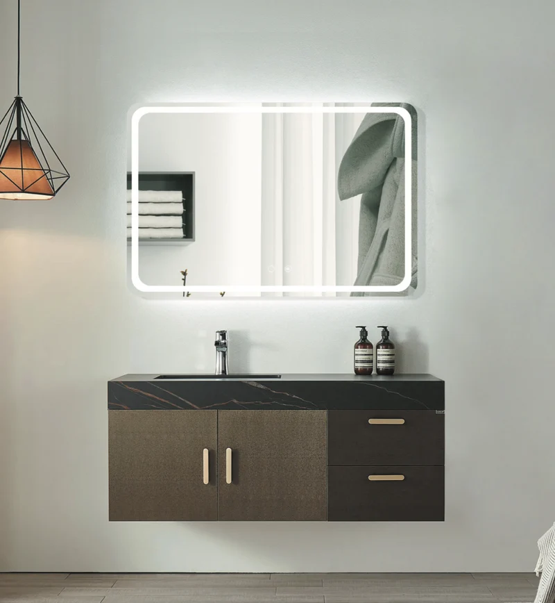 Espejo Baño Cuadrado Cantos Redondeados LED Grecia - Ledimex | Luz Frontal 6.500K