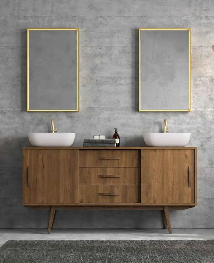 Espejo Baño Caja Rectangular Marco Madera Maderó Atelier | 60-120cm Ancho