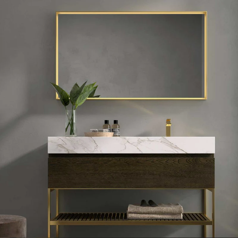 Espejo Baño Caja Rectangular Marco Madera Maderó Atelier | 60-120cm Ancho