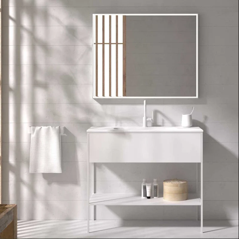Espejo Baño Caja Rectangular Marco Madera Maderó Atelier | 60-120cm Ancho