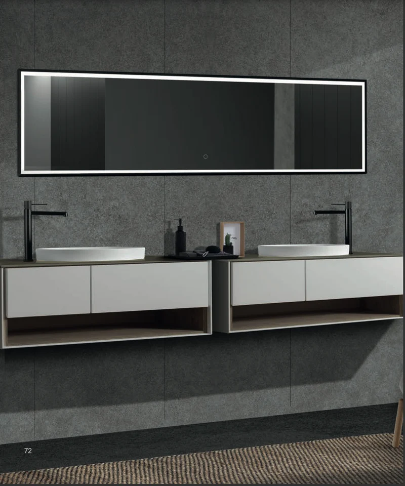 Espejo Baño Rectangular LED Luz Frontal New York - Ledimex | 3 Acabados Marco