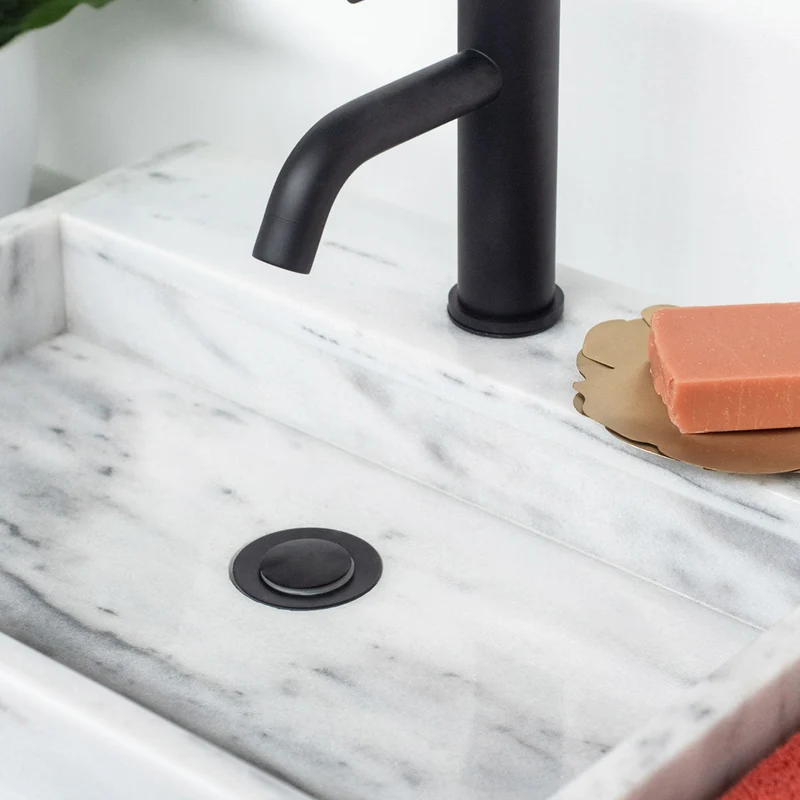 Mobiliario de baño - Mármol blanco - Lavabo George II - Abedul - (150 cm) - ANN