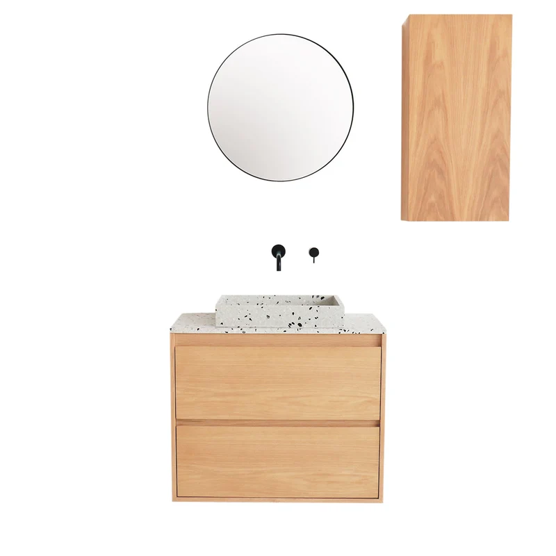 Mobiliario de baño - Terrazo - Lavabo George - Roble - (80 cm) - ANN