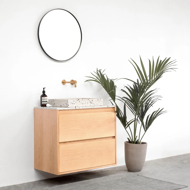 Mobiliario de baño - Terrazo - Lavabo George - Roble - (80 cm) - ANN