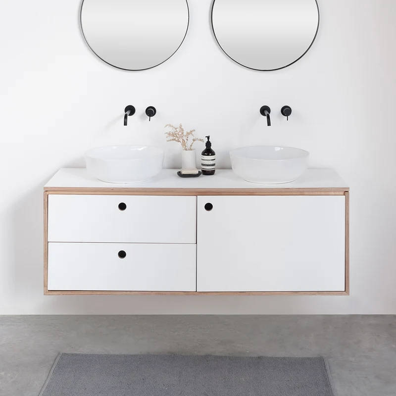 Mueble de baño blanco HPL - Cuerpo - 120cm - Troyes