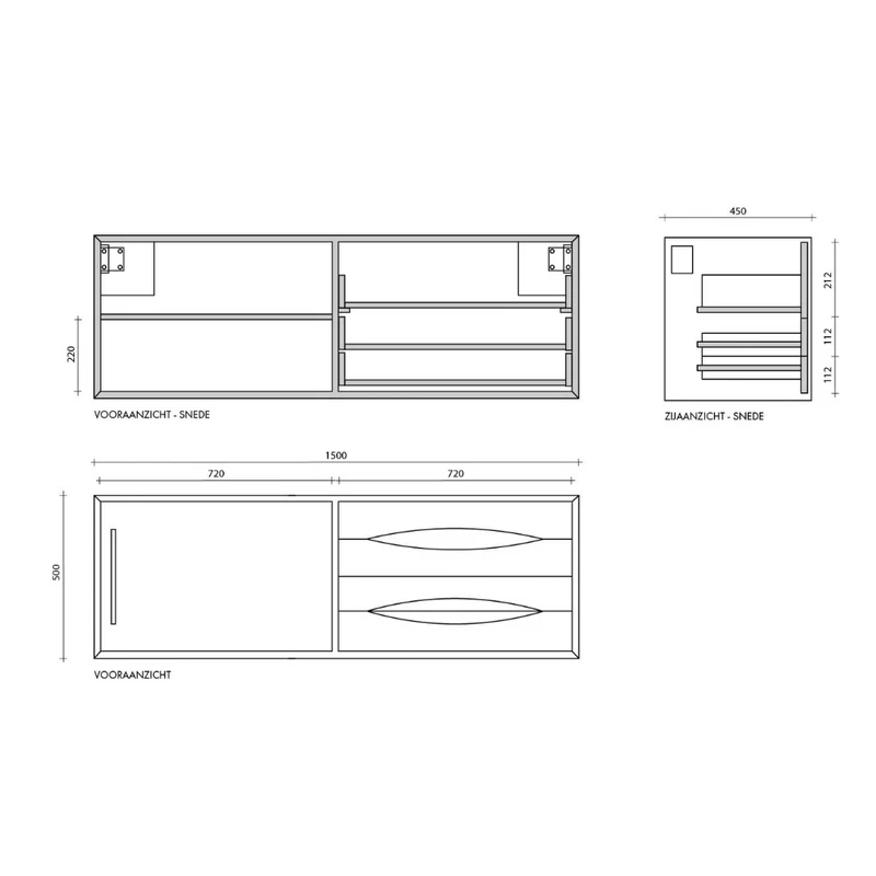 Mueble de baño Bill Teak - Lavabo/lavaplatos de mármol azul y blanco