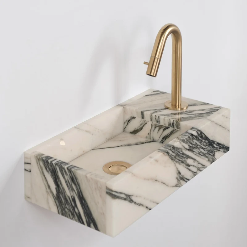 Lavabo de mármol Porto - Mármol azul / blanco