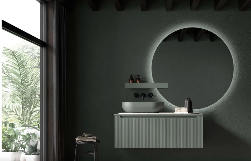 Conjunto Baño Kimono 01 - Mueble + Lavabo + Espejo + Mat - Fabricación Española | Maderó Atelier
