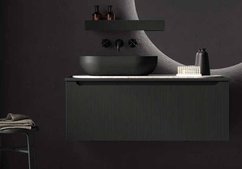 Conjunto Baño Kimono 01 - Mueble + Lavabo + Espejo + Mat - Fabricación Española | Maderó Atelier