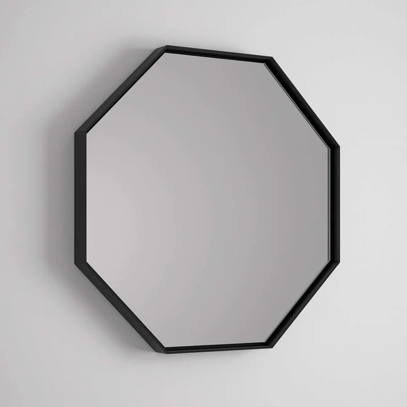 Espejo Baño Caja Octogonal Marco Madera Maderó Atelier 80x80cm | MidCentury