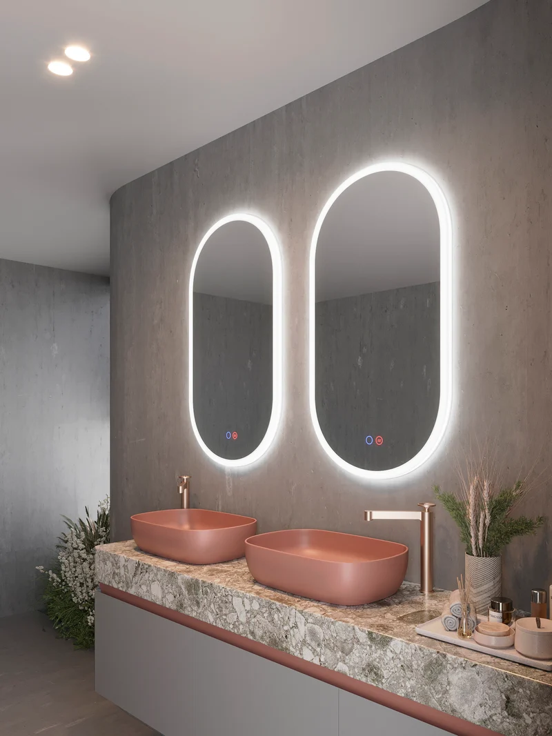 Espejo Baño Elíptico LED Marco Iluminado Canadá - Ledimex | Luz Fría 6.500K
