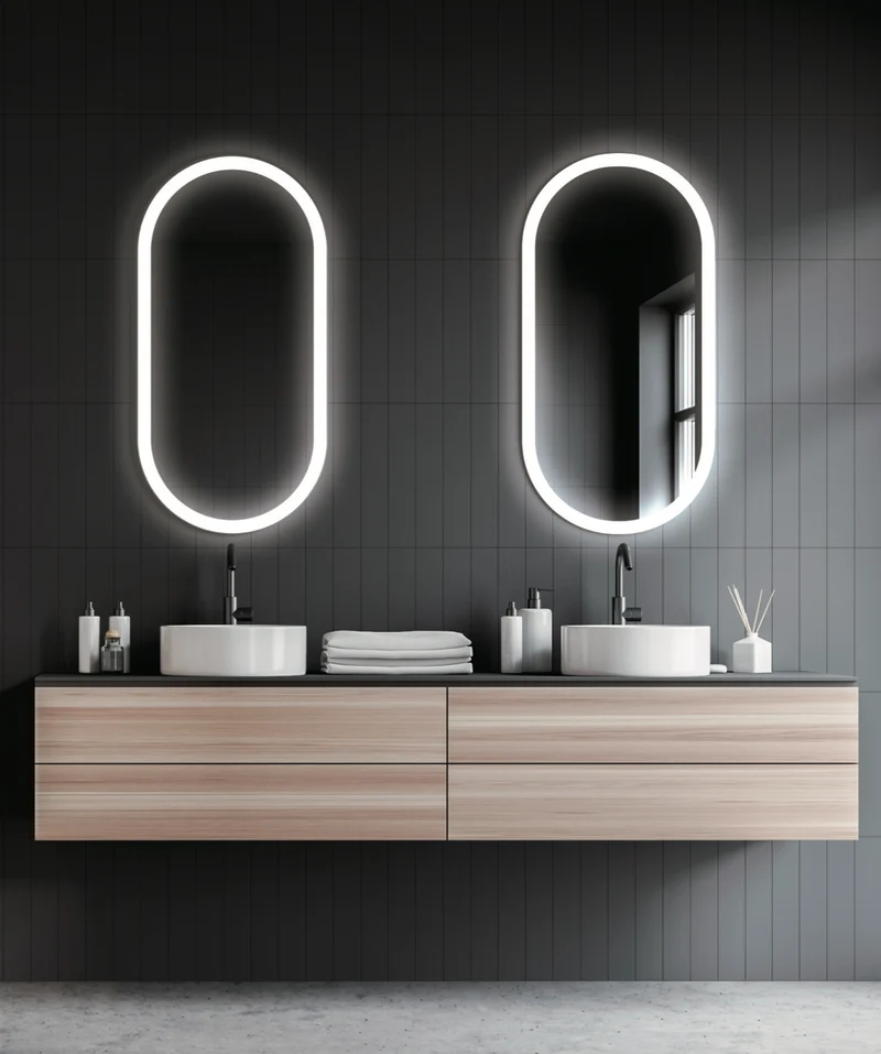 Espejo Baño Elíptico LED Marco Iluminado Canadá - Ledimex | Luz Fría 6.500K