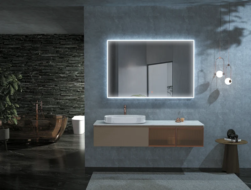 Espejo Baño Cuadrado LED Marco Iluminado Boston - Ledimex | 3-LED y Antivaho