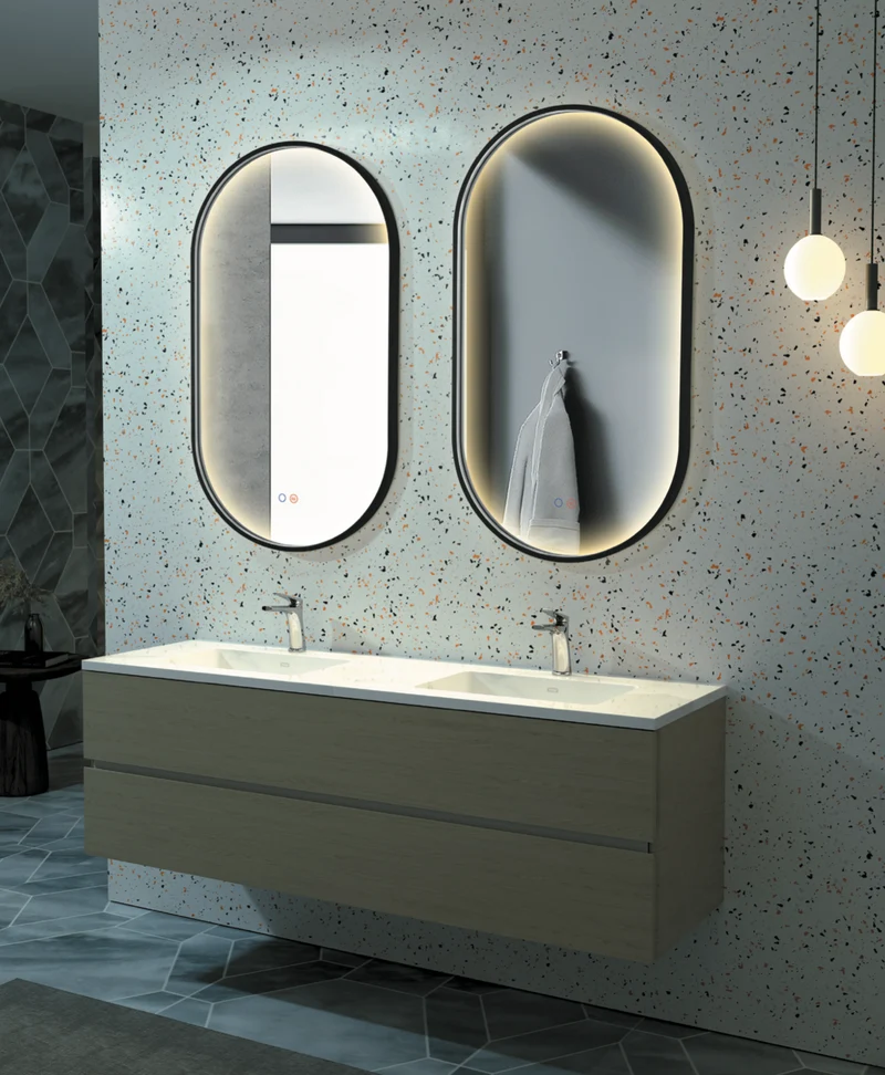 Espejo Baño Elíptico LED Luz Perimetral Rio - Ledimex | 3-LED y Antivaho