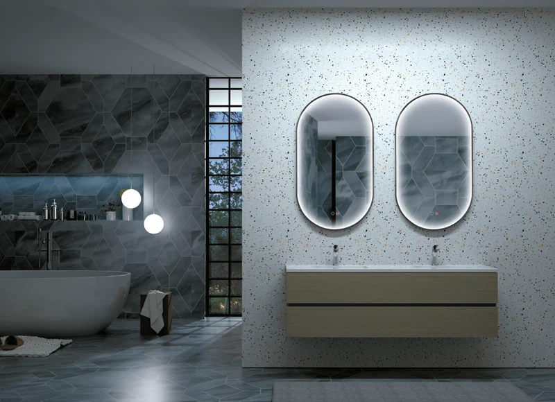 Espejo Baño Elíptico LED Luz Perimetral Rio - Ledimex | 3-LED y Antivaho