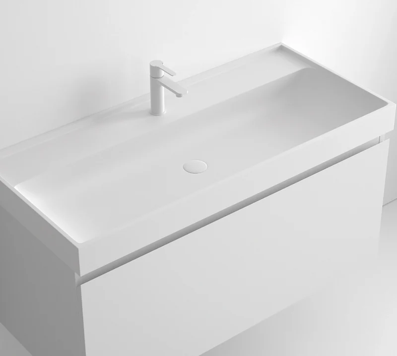 Encimera Tribeca Faldón con Lavabo Integrado - Stoneacril® - Maderó Atelier