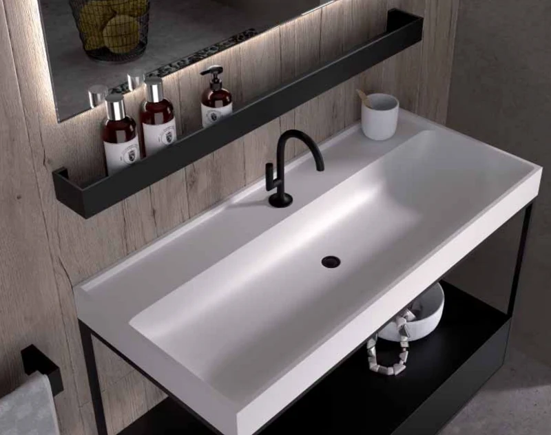 Encimera Tribeca Faldón con Lavabo Integrado - Stoneacril® - Maderó Atelier