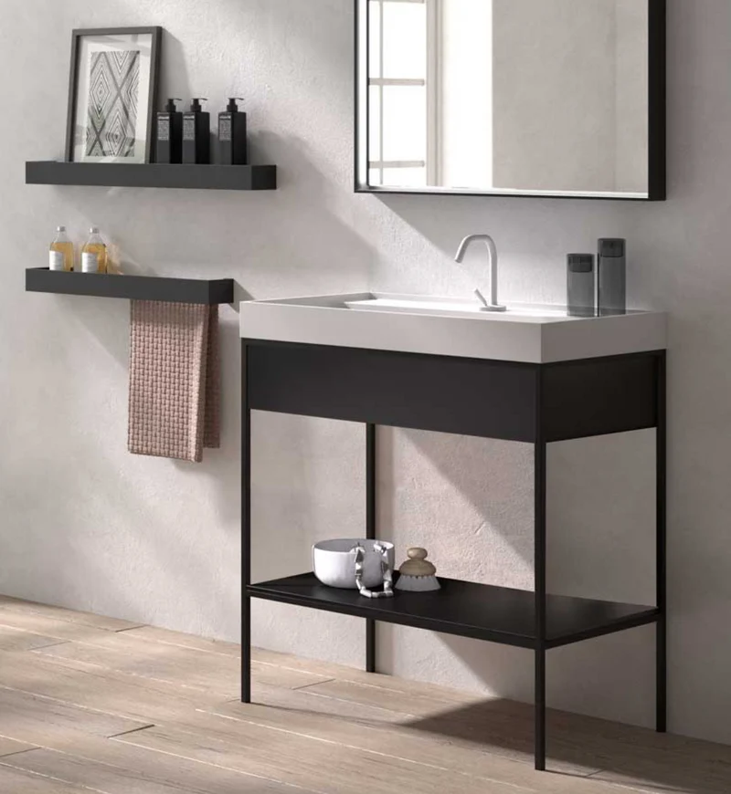 Encimera Tribeca Faldón con Lavabo Integrado - Stoneacril® - Maderó Atelier