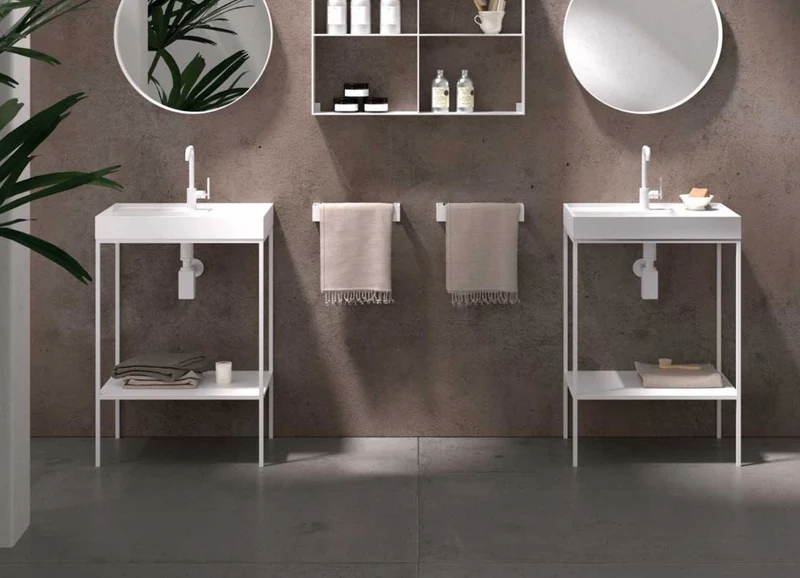 Encimera Tribeca Faldón con Lavabo Integrado - Stoneacril® - Maderó Atelier