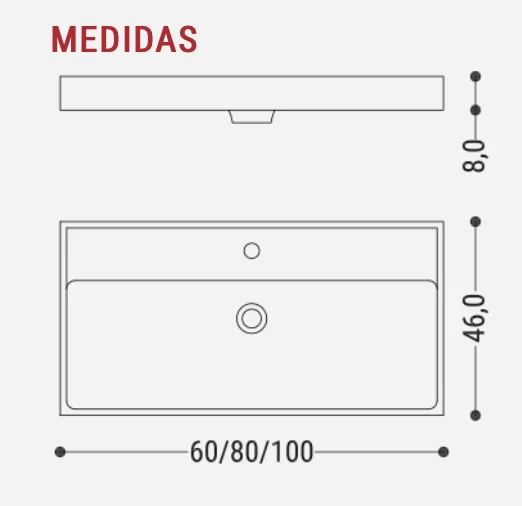 Encimera Tribeca Faldón con Lavabo Integrado - Stoneacril® - Maderó Atelier