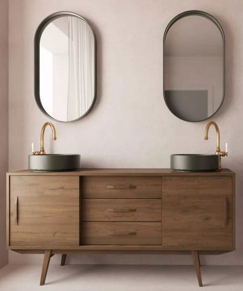 Espejo Caja Oval 50x90cm Marco Lacado - Maderó Atelier Estilo Moderno
