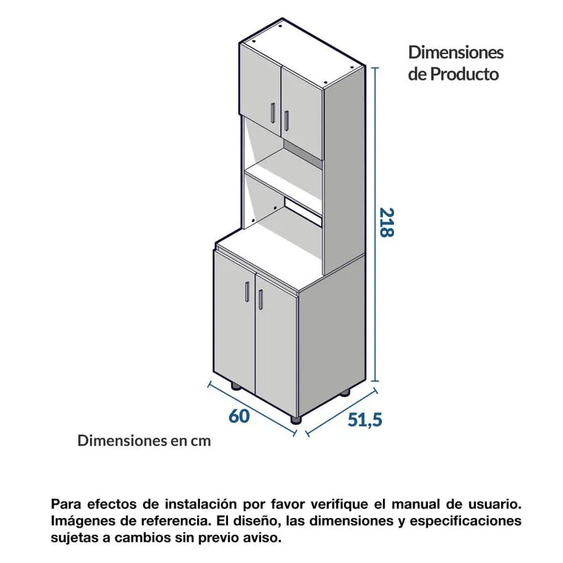 Mueble Torre para Cocina 60cm Challenger Sa50060 Nola