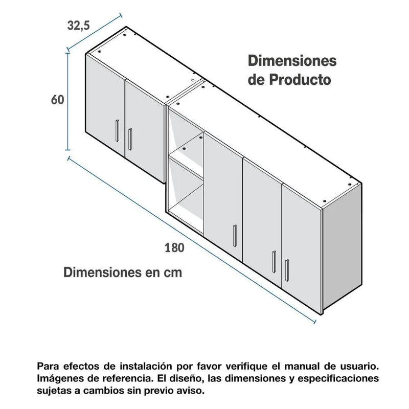Mueble Superior 180cm 5 Puertas Challenger Sa31180 Acandi