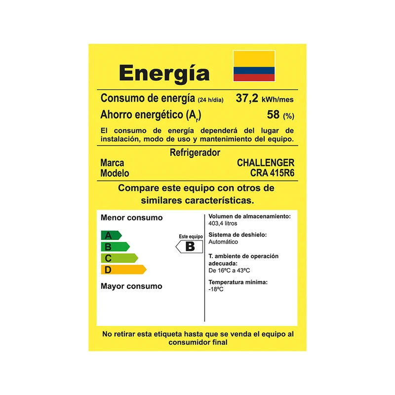Nevera Challenger Cra 415, Negro Mate