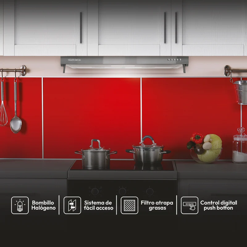 Campana Horizontal Acero Inoxidable 3 Velocidades 76 cm CX 4572 Inox