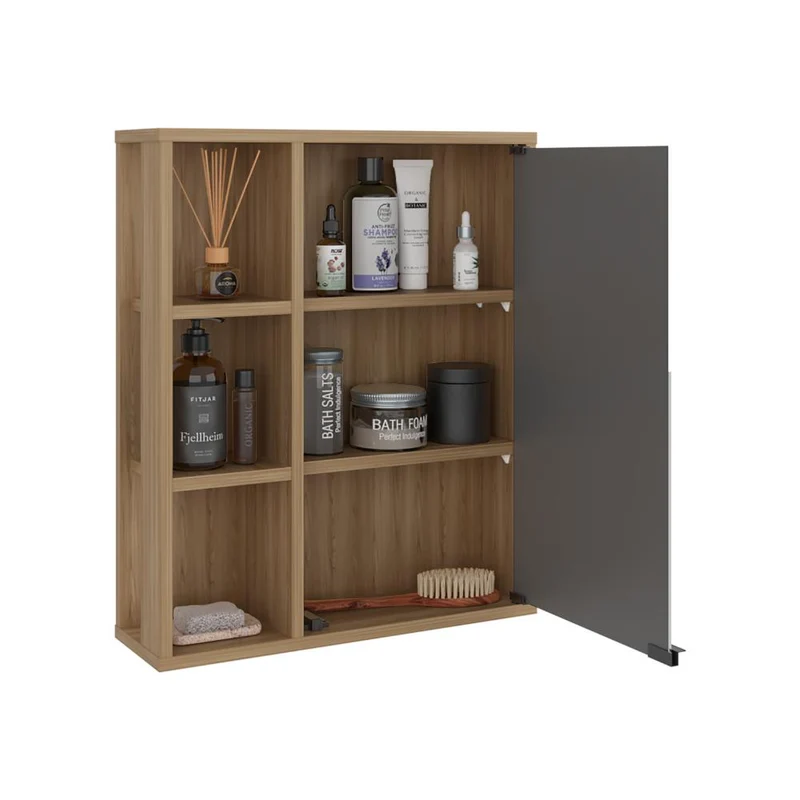 Gabinete de Baño Berkel, Fresno Europeo, con Especio para Guardar Objetos de Aseo Personal