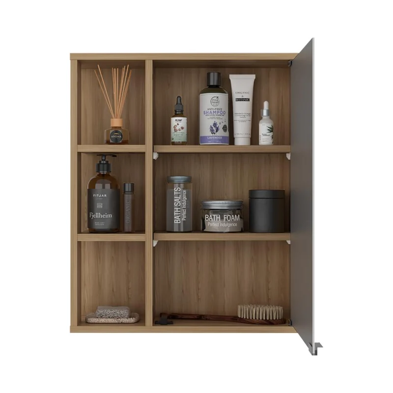Gabinete de Baño Berkel, Fresno Europeo, con Especio para Guardar Objetos de Aseo Personal