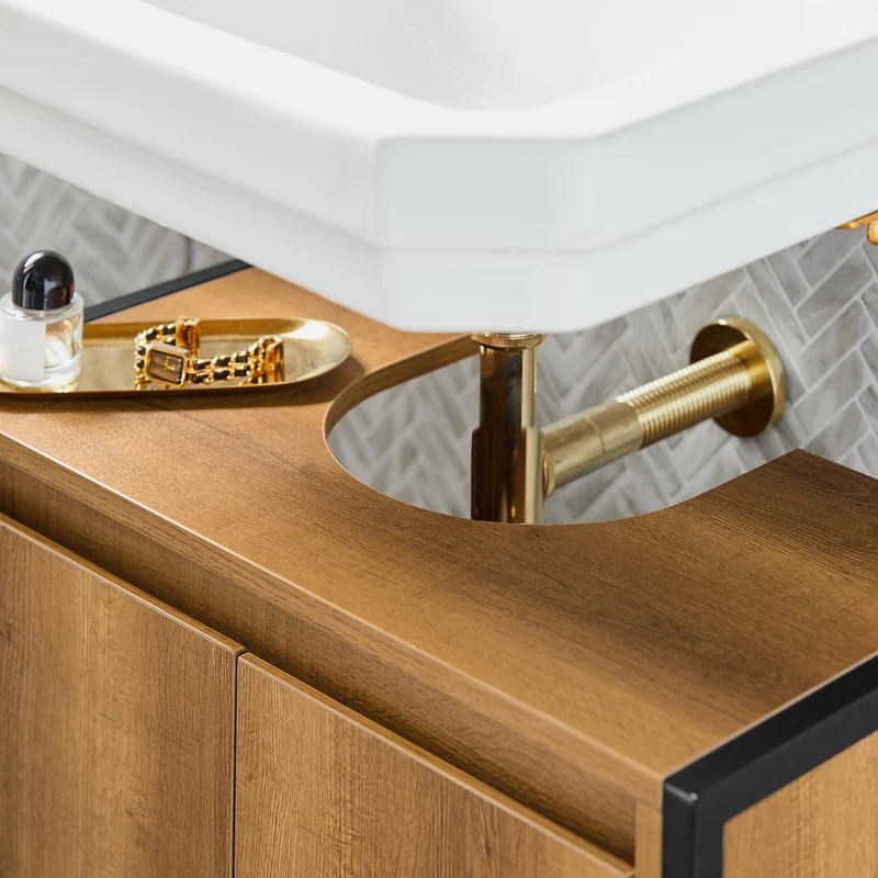 SoBuy BZR63-PF Mueble para debajo del Lavabo 1 Estante y 2 Puertas Vintage