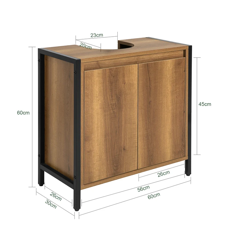 SoBuy BZR63-II-PF Armario para debajo del Lavabo 1 Estante y 2 Puertas