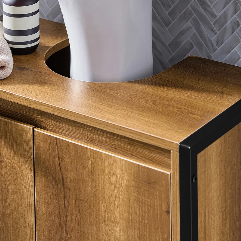 SoBuy BZR63-II-PF Armario para debajo del Lavabo 1 Estante y 2 Puertas