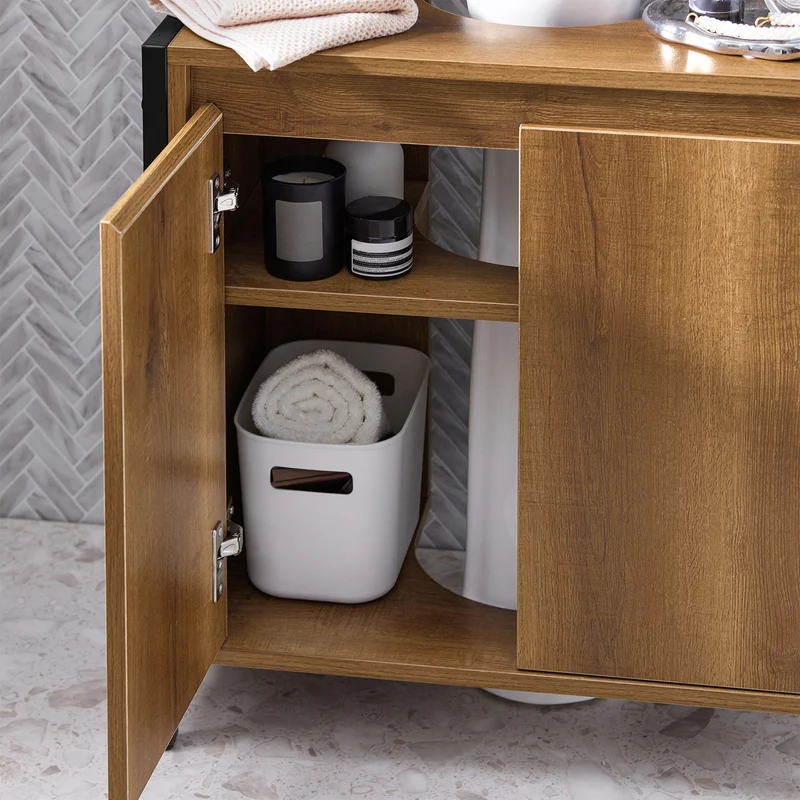 SoBuy BZR63-II-PF Armario para debajo del Lavabo 1 Estante y 2 Puertas