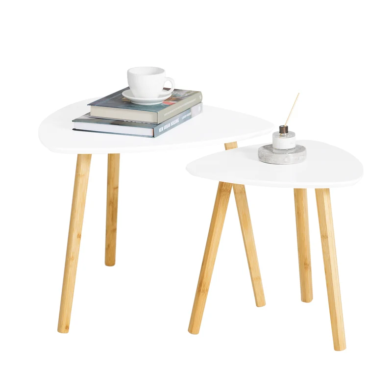 SoBuy FBT74-W Set de Mesitas de café x 2 Blanco