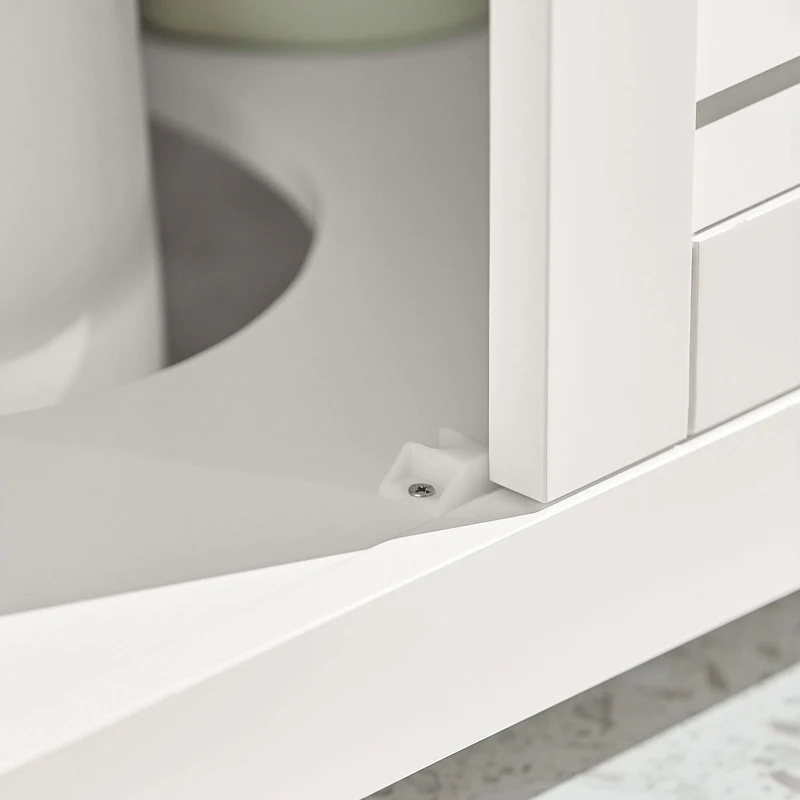 SoBuy FRG237-II-W Armario para Debajo del Lavabo 2 Estante y 2 Puertas Blanco