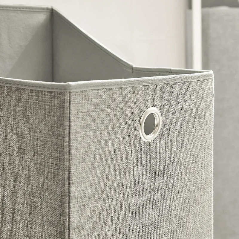 SoBuy BZR57-W Cesto para Ropa Sucia con 2 Compartimientos Gris