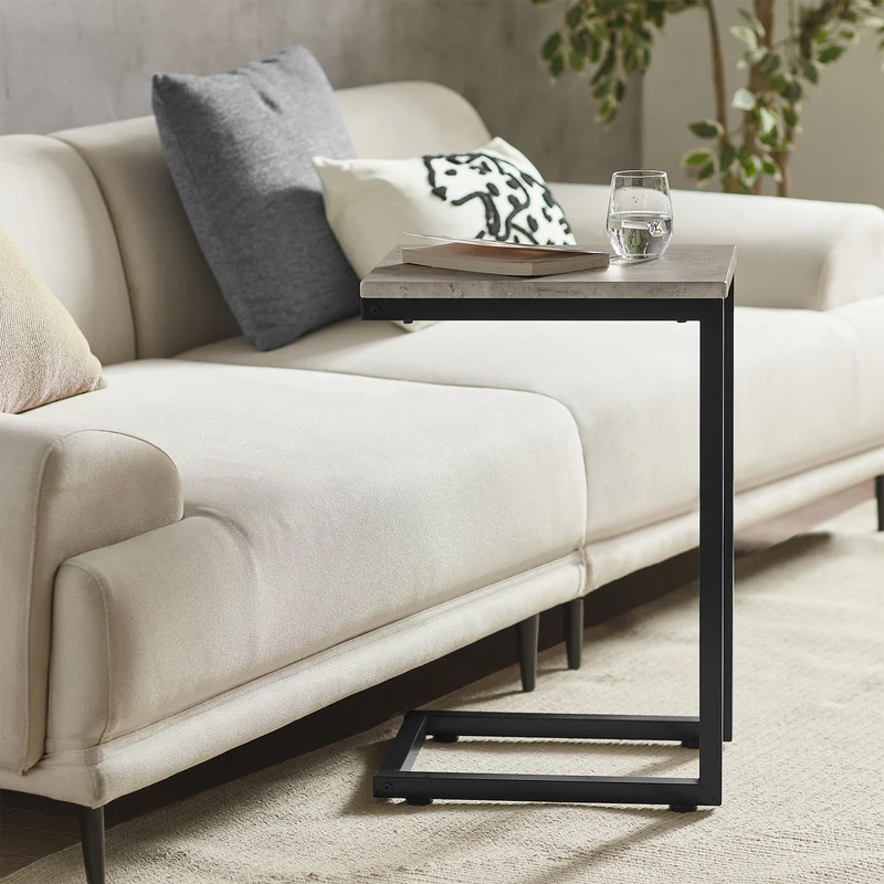 SoBuy FBT44-HG Mesa Auxiliar para Sofá Gris