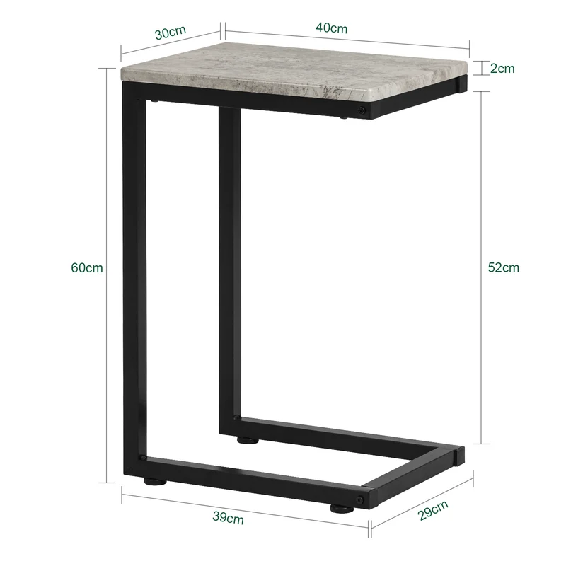 SoBuy FBT44-HG Mesa Auxiliar para Sofá Gris