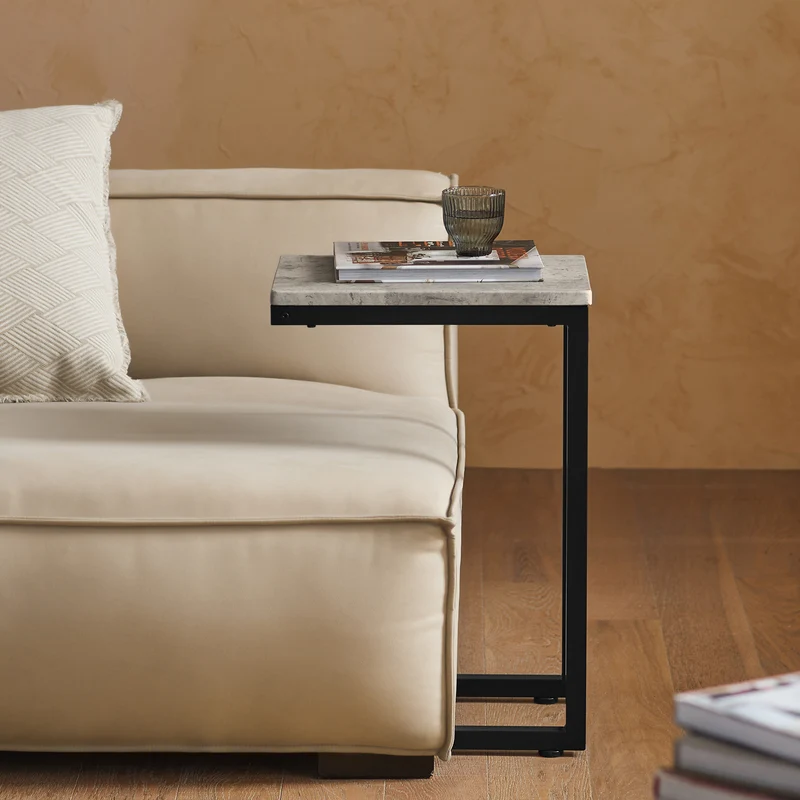 SoBuy FBT44-HG Mesa Auxiliar para Sofá Gris