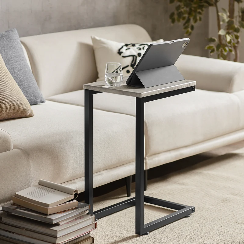SoBuy FBT44-HG Mesa Auxiliar para Sofá Gris