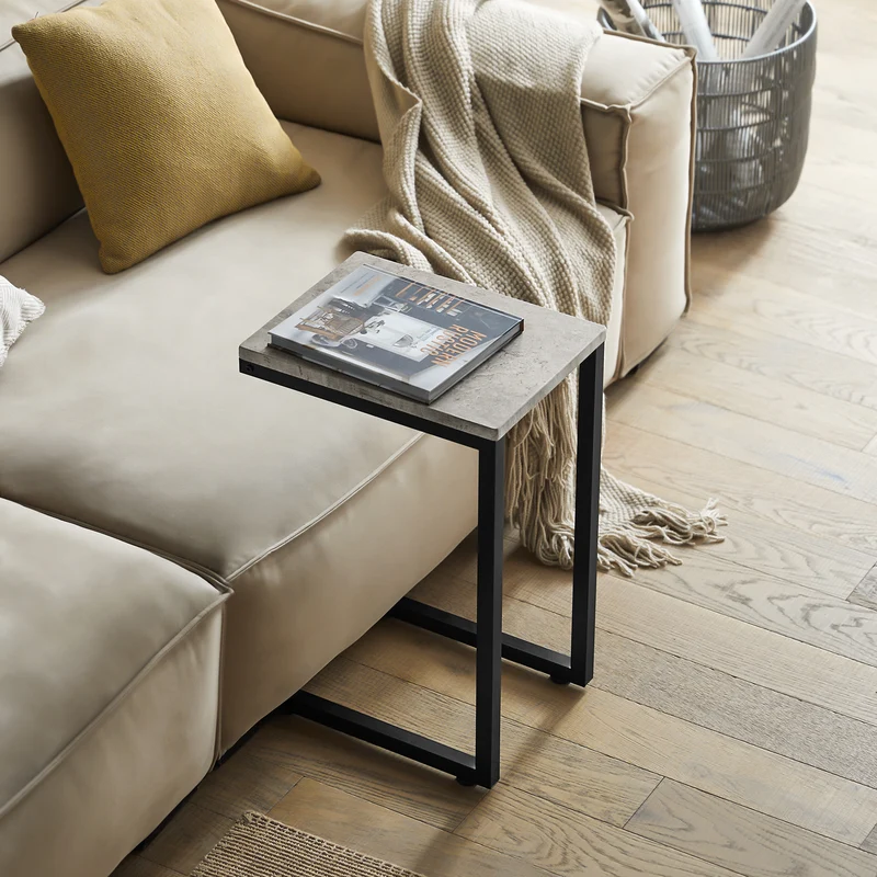 SoBuy FBT44-HG Mesa Auxiliar para Sofá Gris