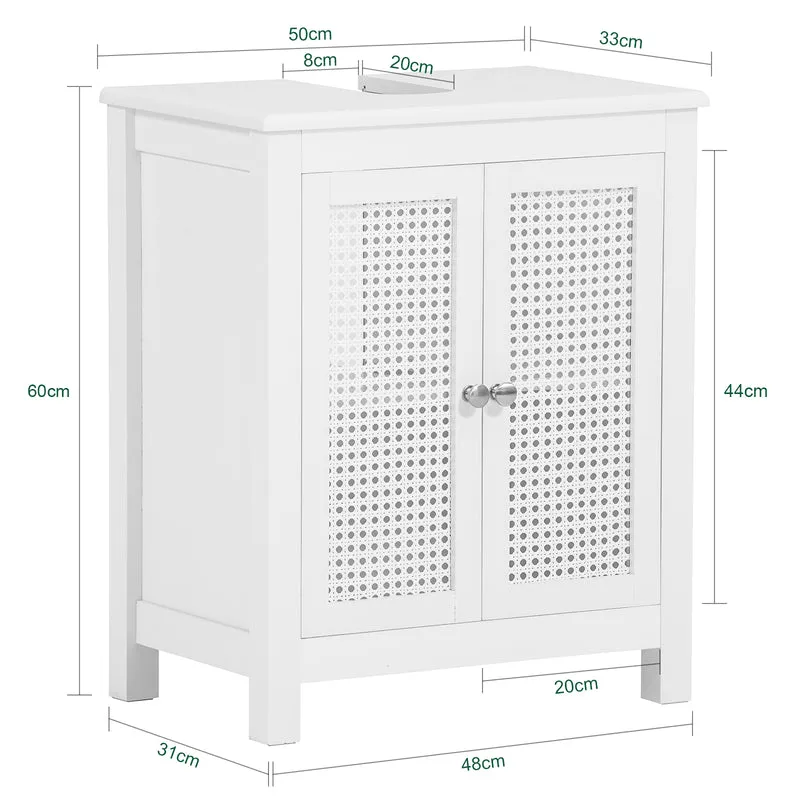 SoBuy BZR35-W Armario para debajo del Lavabo con 2 niveles y 2 puertas