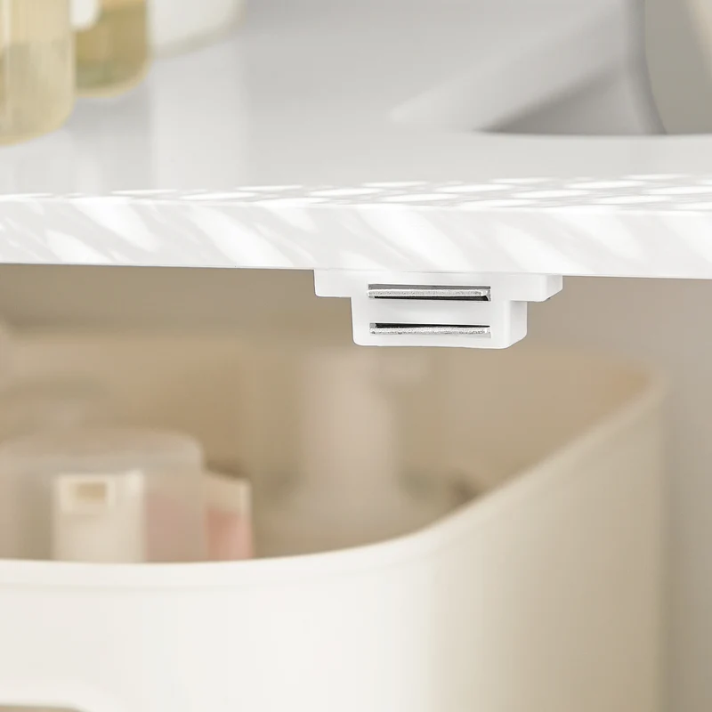 SoBuy BZR35-W Armario para debajo del Lavabo con 2 niveles y 2 puertas