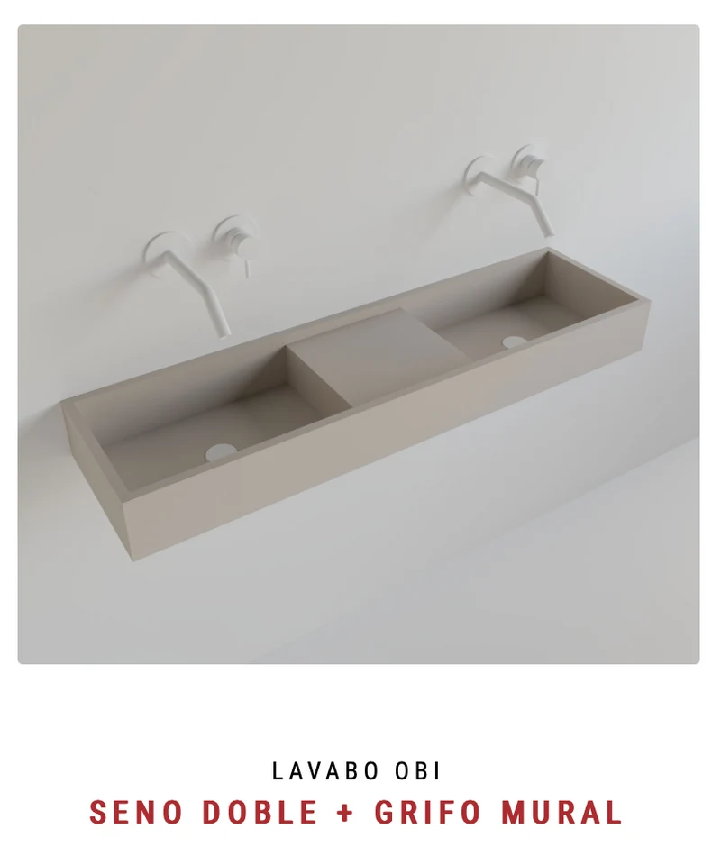 Encimera con Doble Lavabo Integrado Obi - Maderó Atelier Estilo Moderno