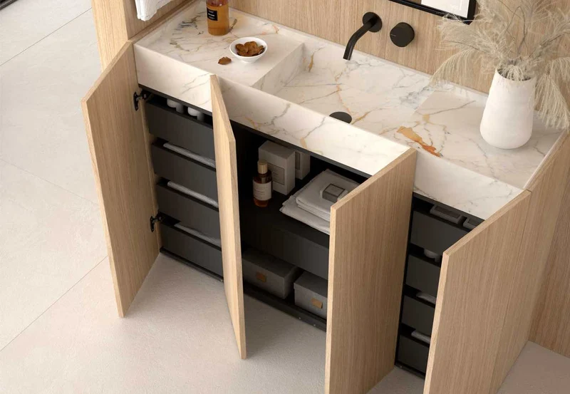 Mueble Portalavabo a Suelo 4 Puertas Obi Salvadesagüe Central - Maderó Atelier Estilo Moderno