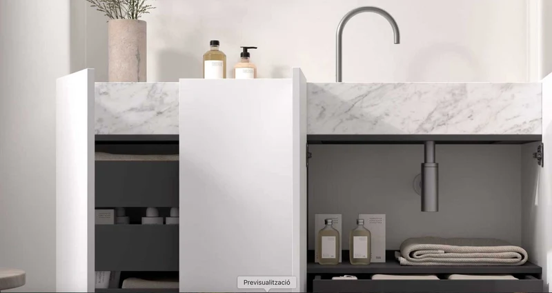Encimera con Lavabo Integrado Obi Desagüe Lateral - Maderó Atelier Estilo Moderno