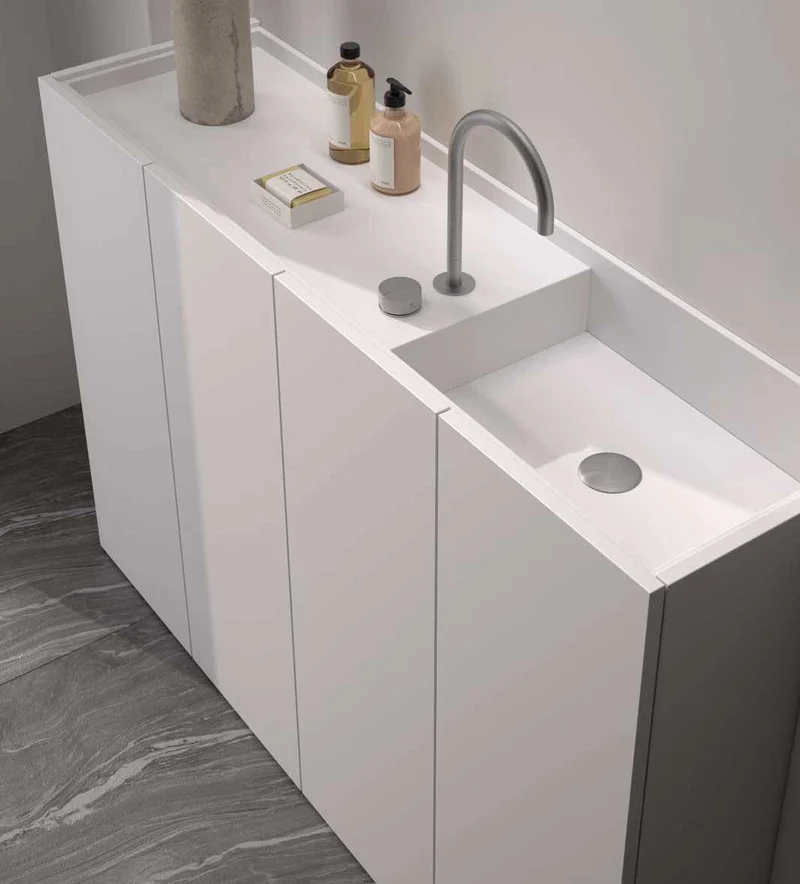 Mueble Portalavabo a Suelo 4 Puertas Obi Salvadesagüe Lateral- Maderó Atelier Estilo Moderno